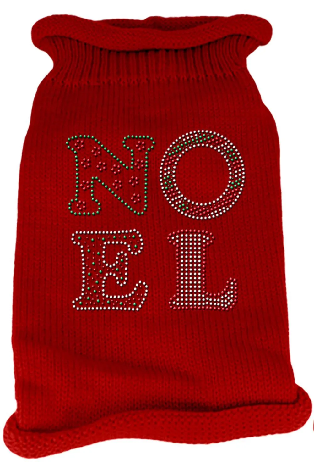 Noel Rhinestone Knit Pet Sweater XXL Red