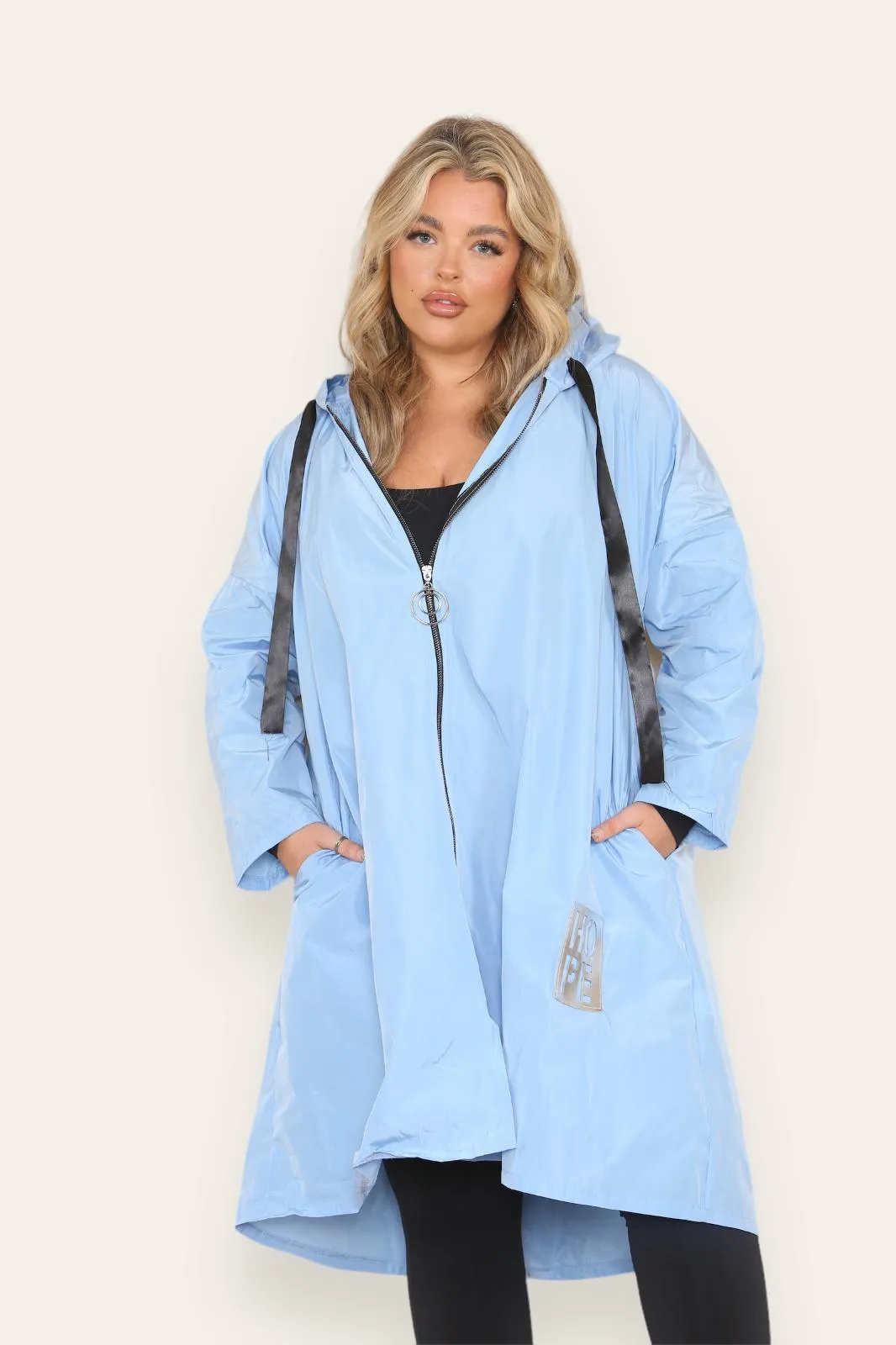 Oversized Hooded Rain Mac