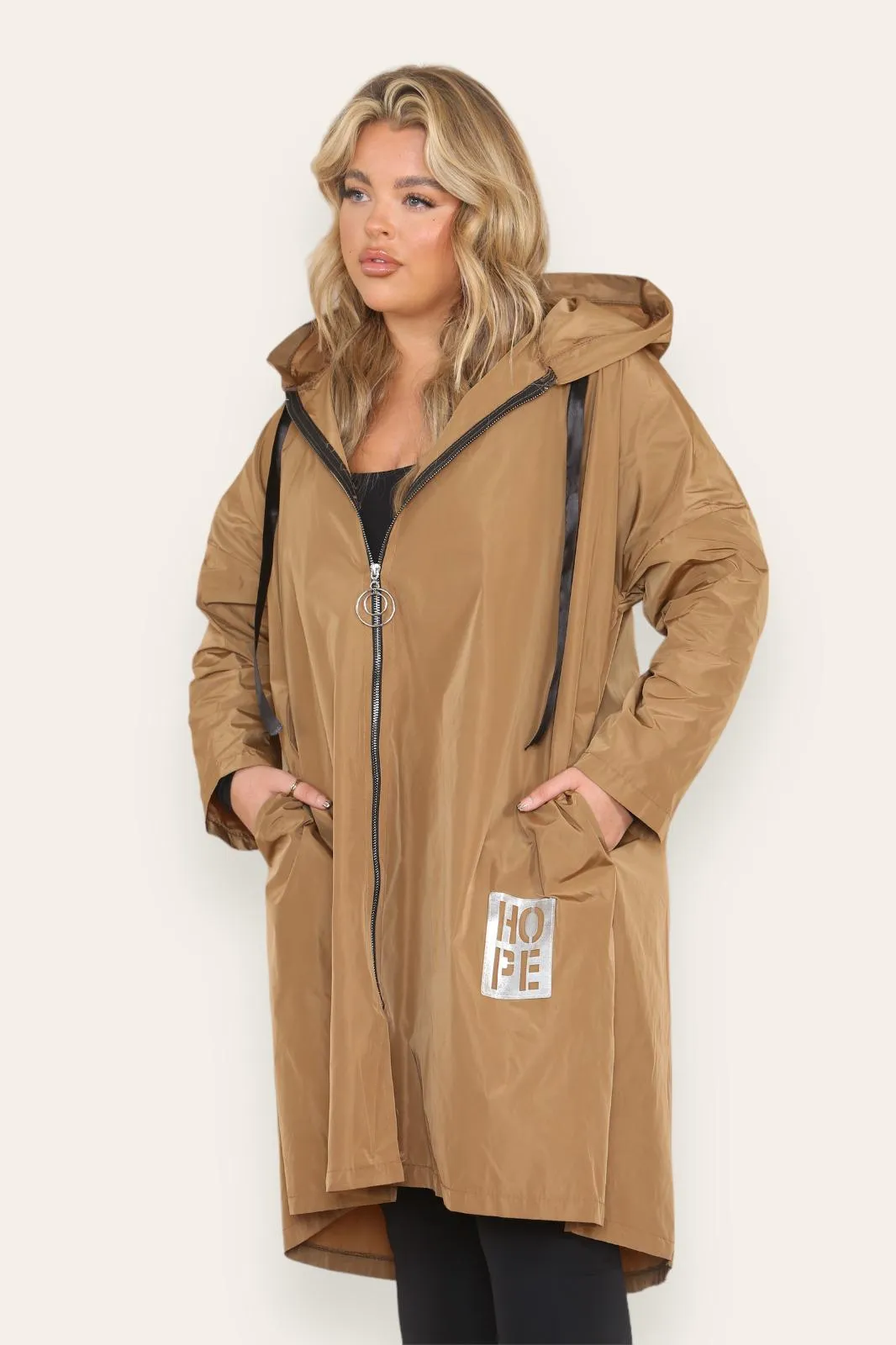 Oversized Hooded Rain Mac