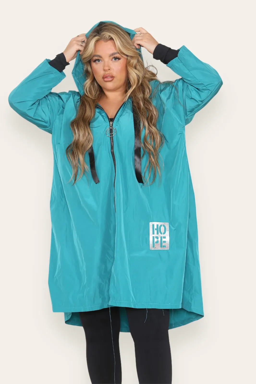 Oversized Hooded Rain Mac
