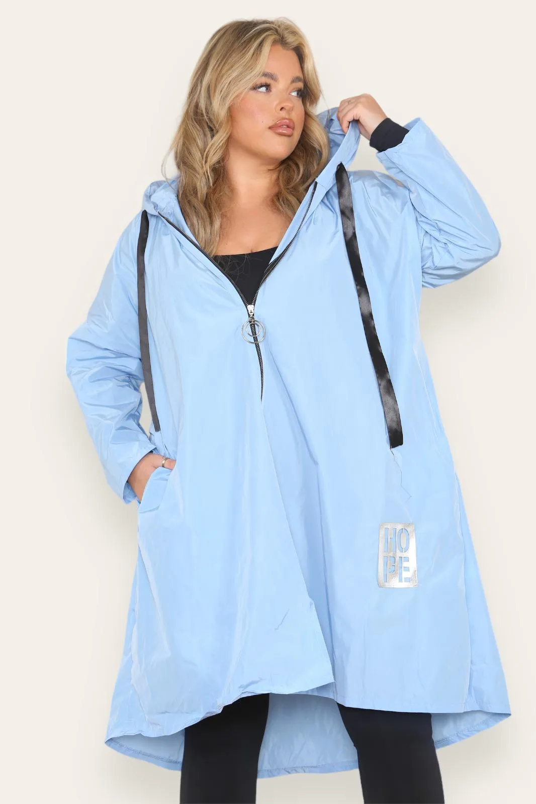 Oversized Hooded Rain Mac