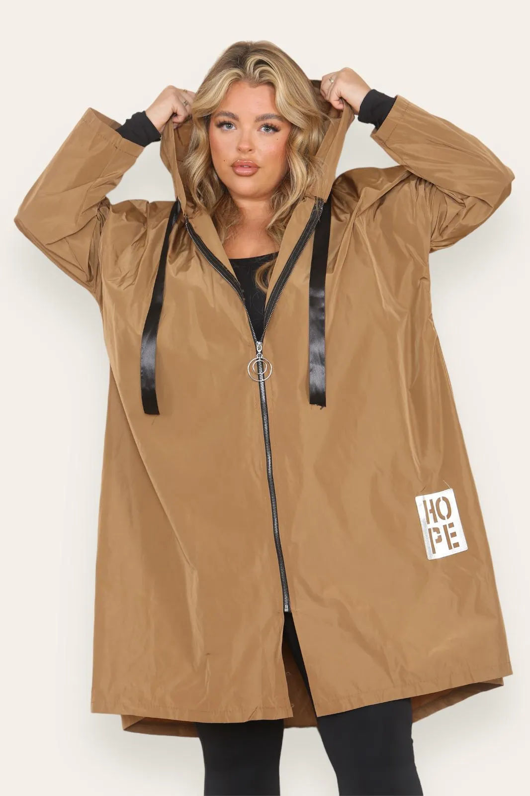 Oversized Hooded Rain Mac