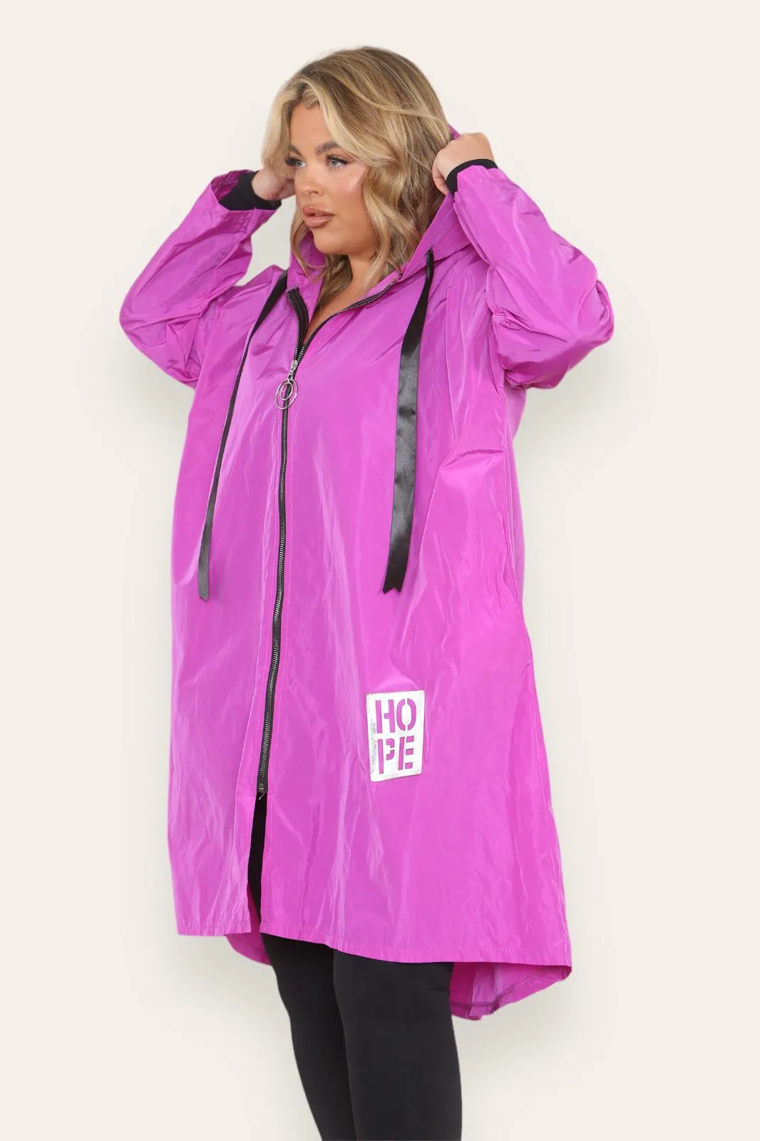 Oversized Hooded Rain Mac
