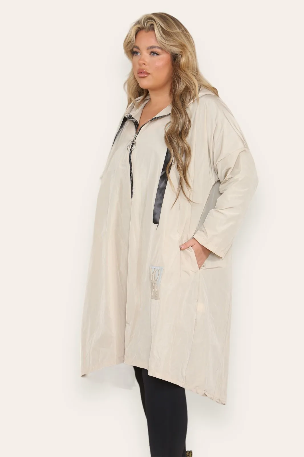 Oversized Hooded Rain Mac