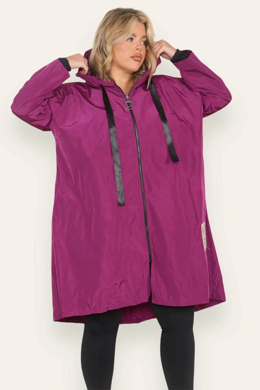 Oversized Hooded Rain Mac