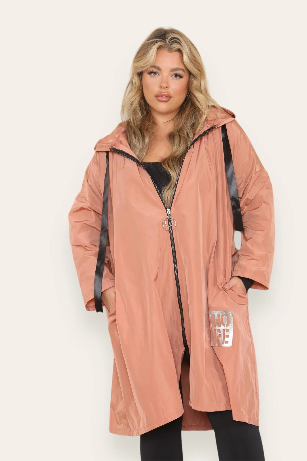 Oversized Hooded Rain Mac