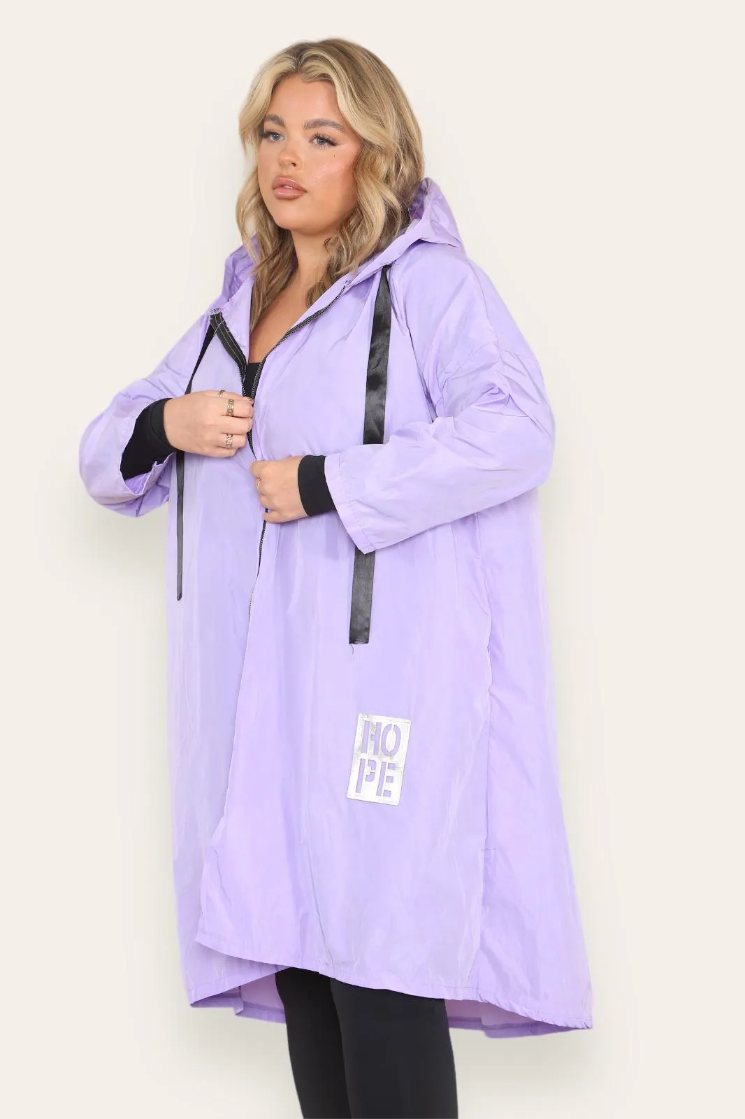 Oversized Hooded Rain Mac