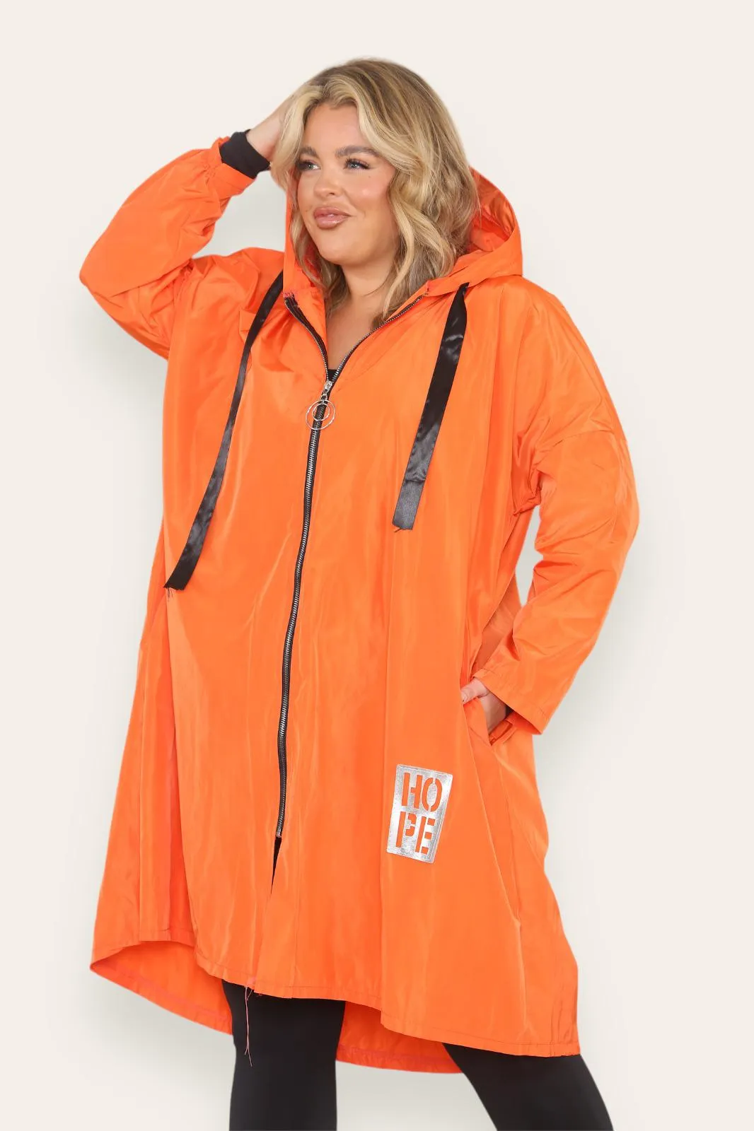 Oversized Hooded Rain Mac