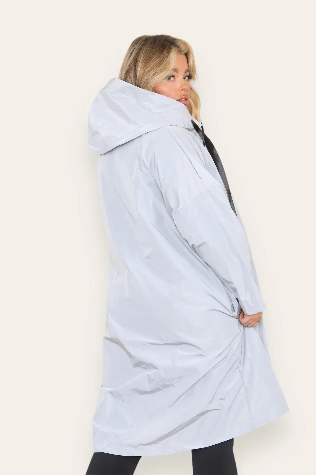 Oversized Hooded Rain Mac
