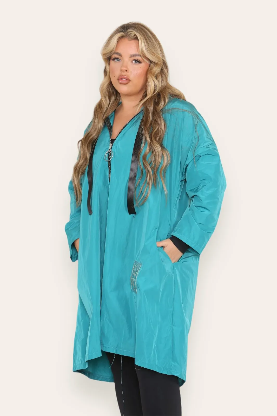Oversized Hooded Rain Mac