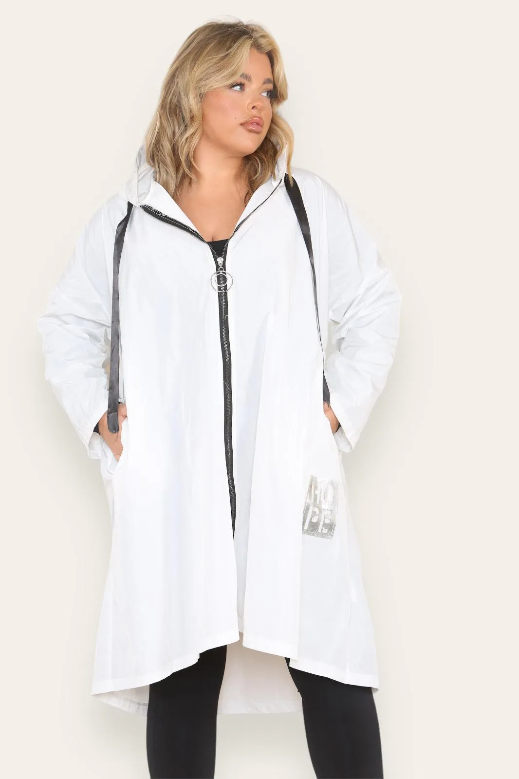 Oversized Hooded Rain Mac