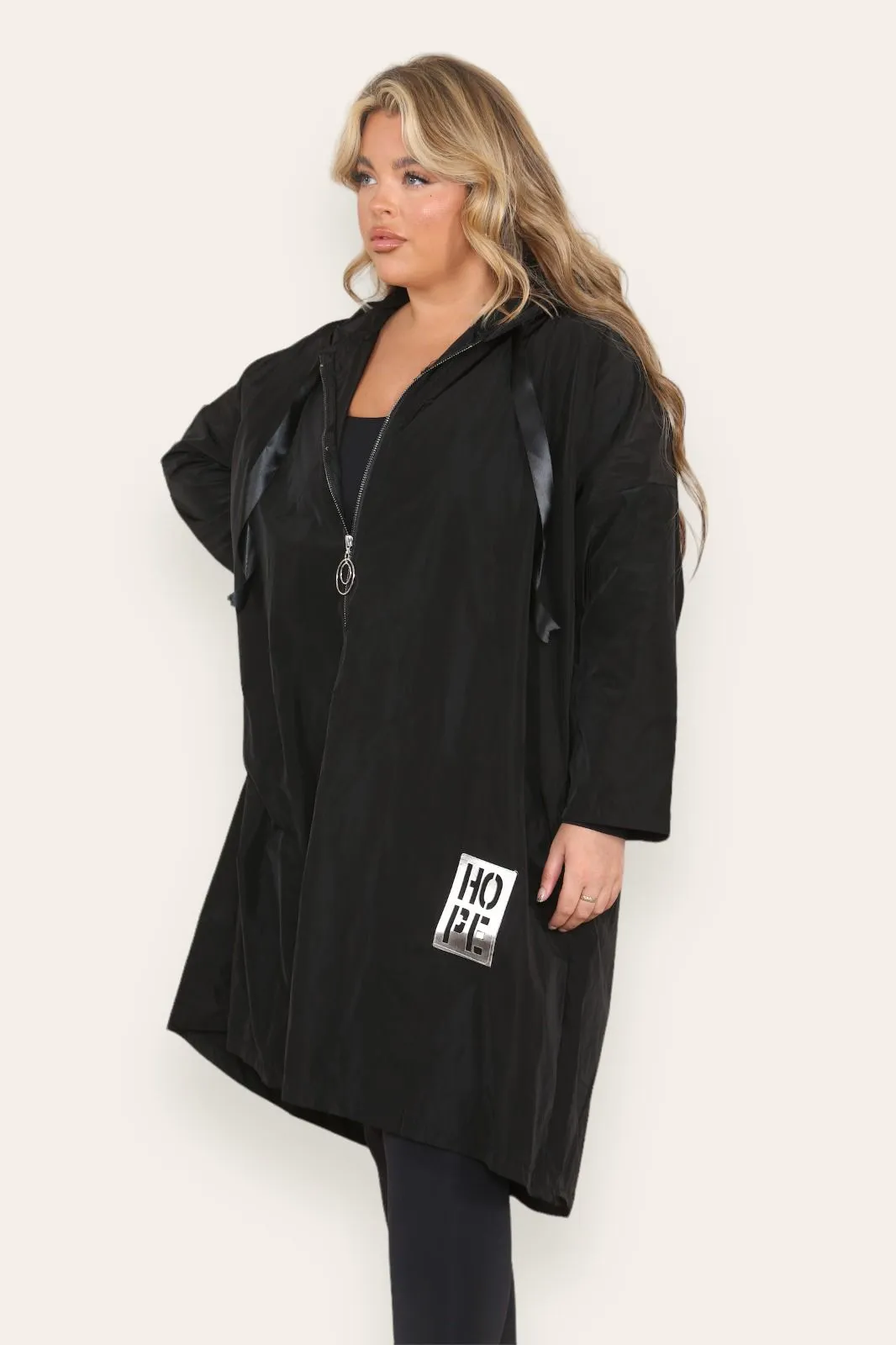 Oversized Hooded Rain Mac