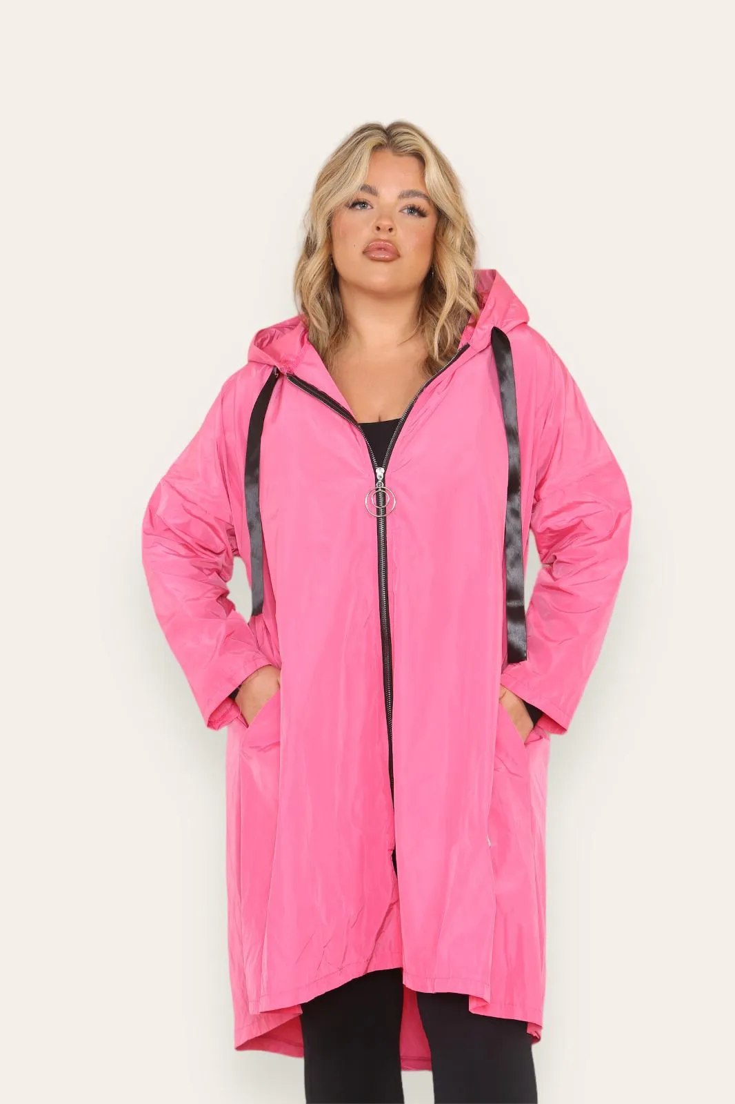 Oversized Hooded Rain Mac