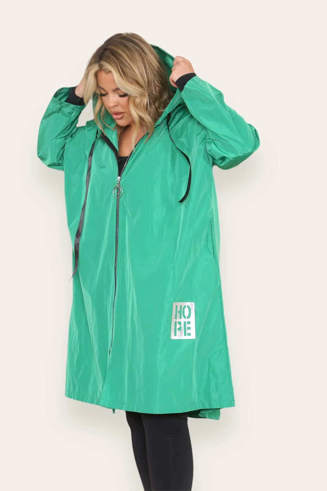 Oversized Hooded Rain Mac