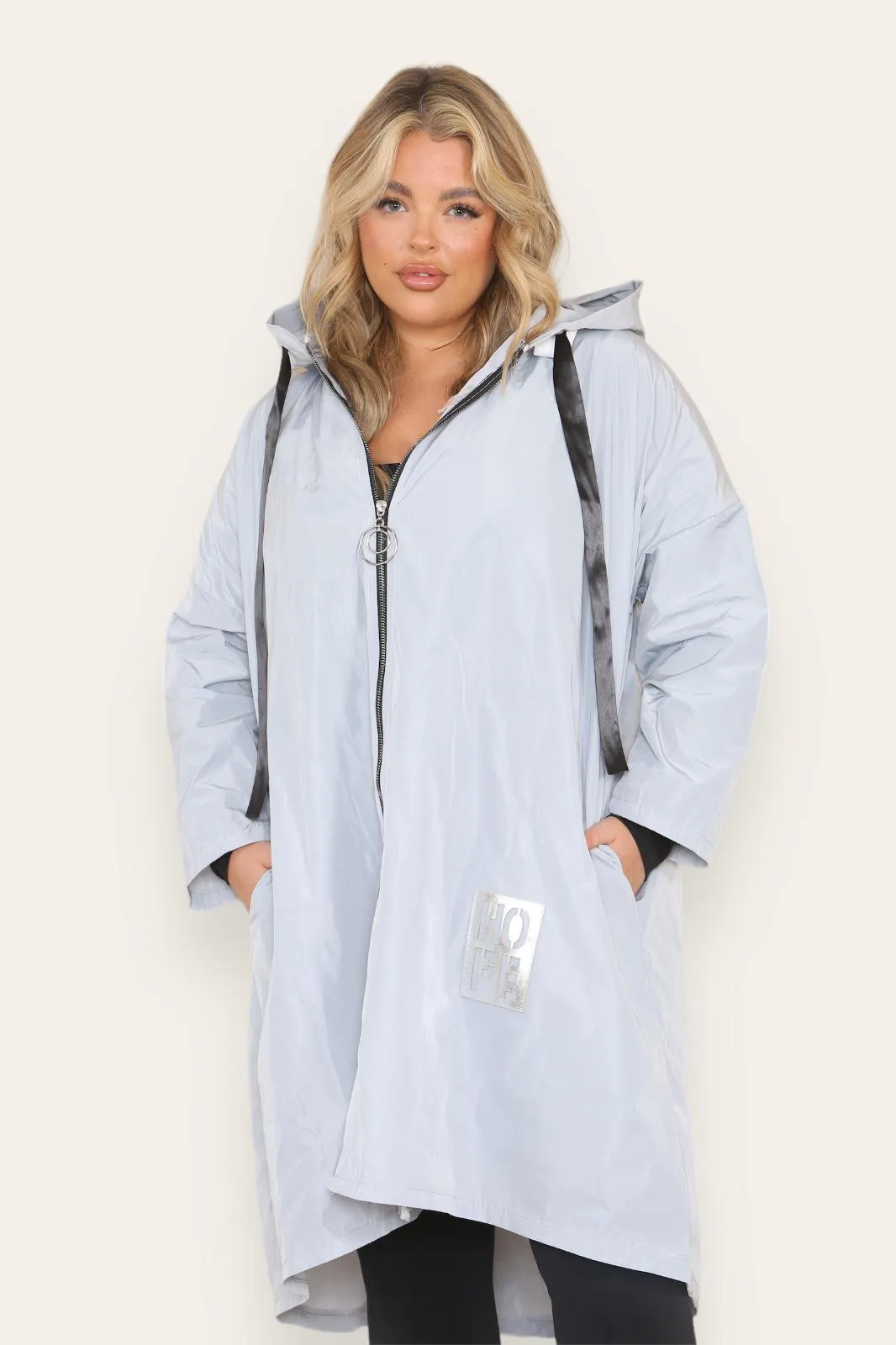 Oversized Hooded Rain Mac