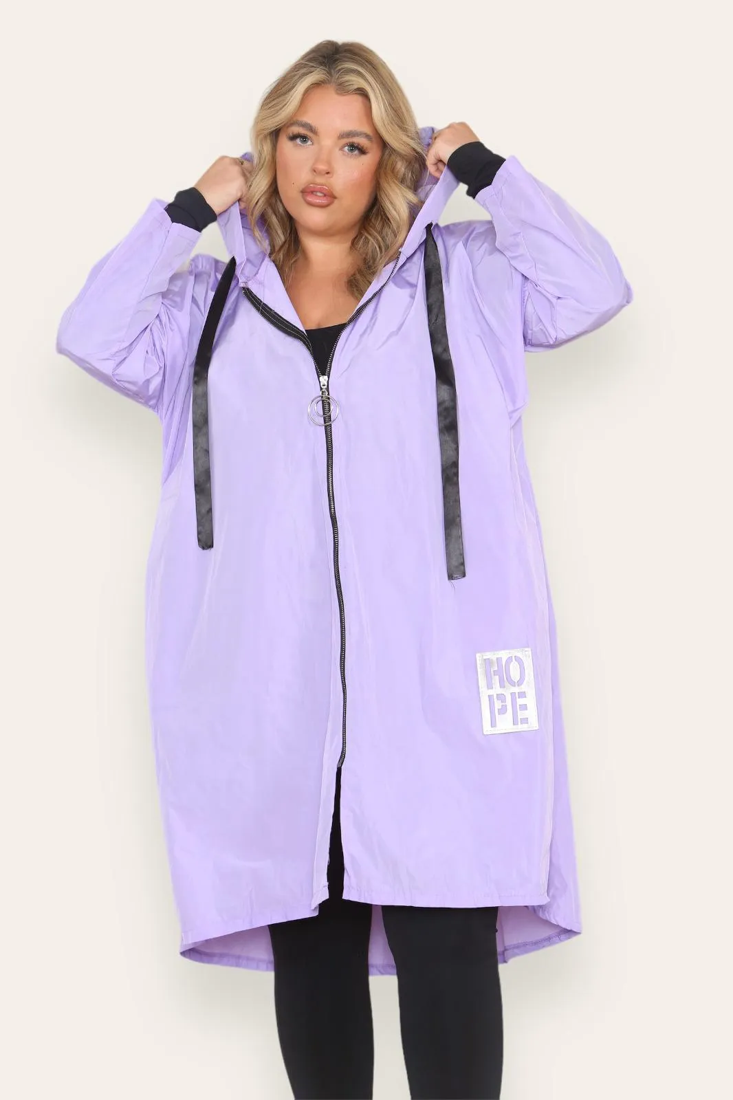 Oversized Hooded Rain Mac