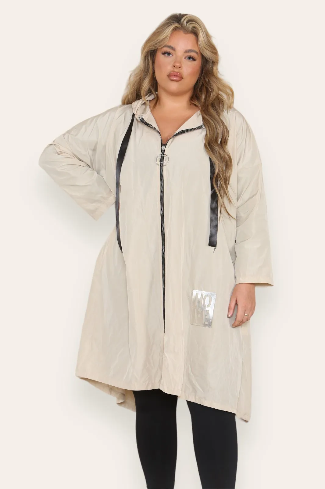 Oversized Hooded Rain Mac