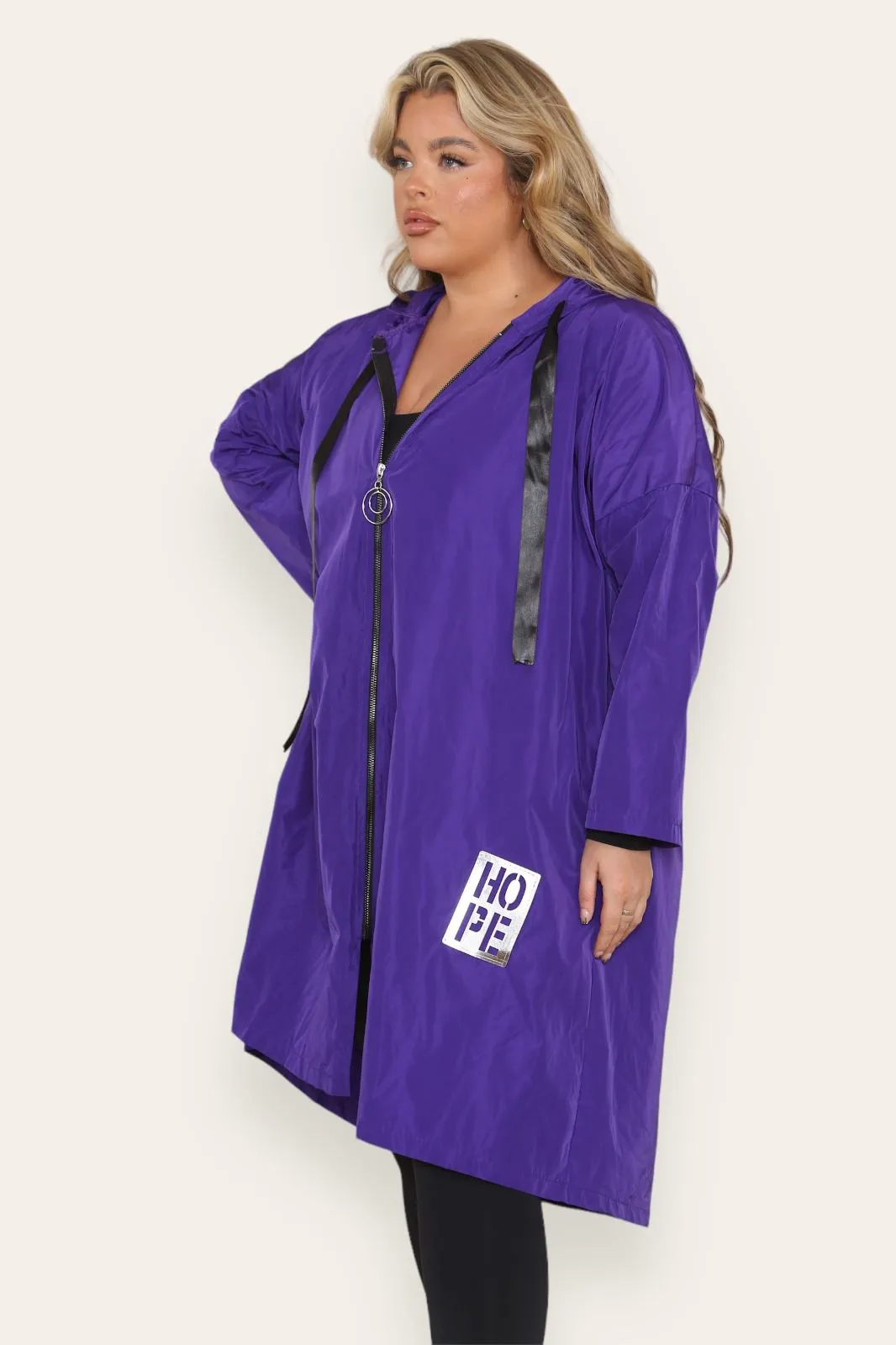 Oversized Hooded Rain Mac