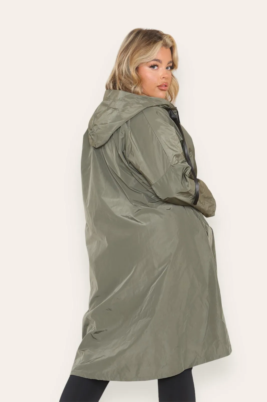 Oversized Hooded Rain Mac