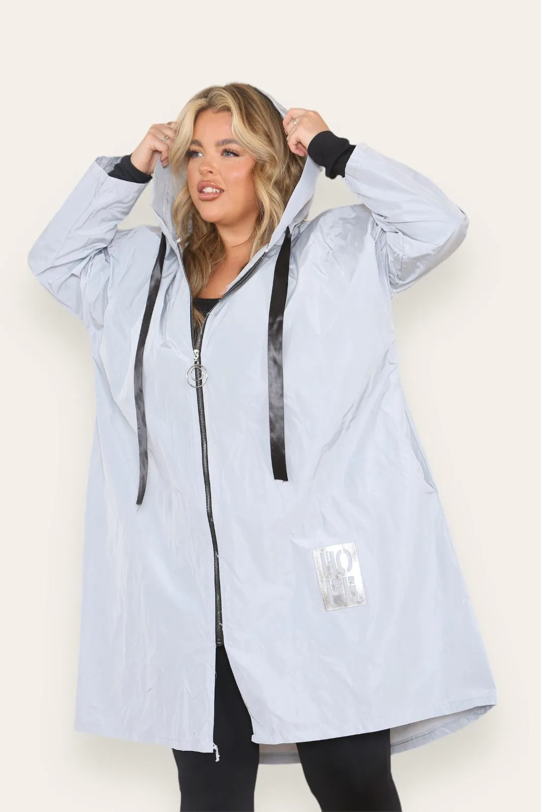 Oversized Hooded Rain Mac