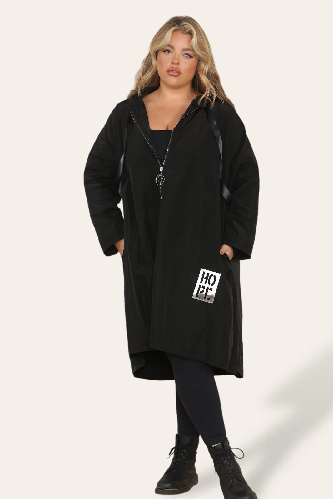 Oversized Hooded Rain Mac