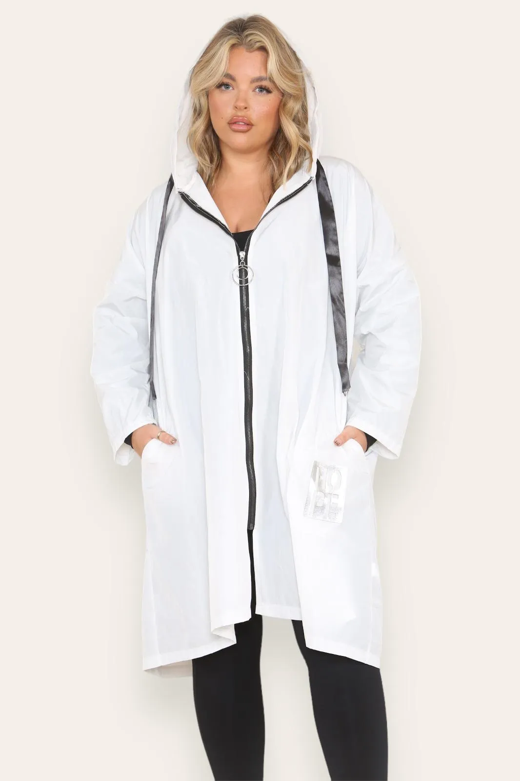 Oversized Hooded Rain Mac