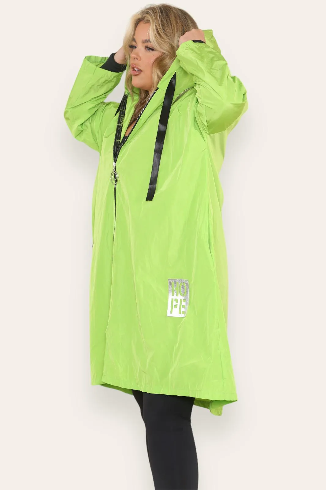 Oversized Hooded Rain Mac