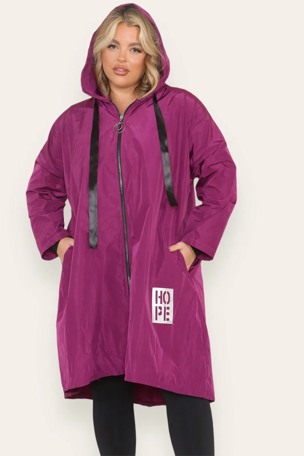 Oversized Hooded Rain Mac