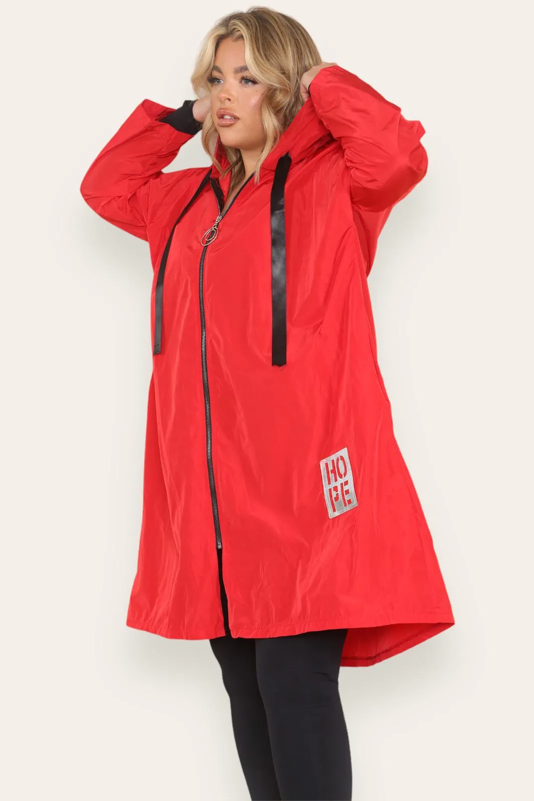 Oversized Hooded Rain Mac