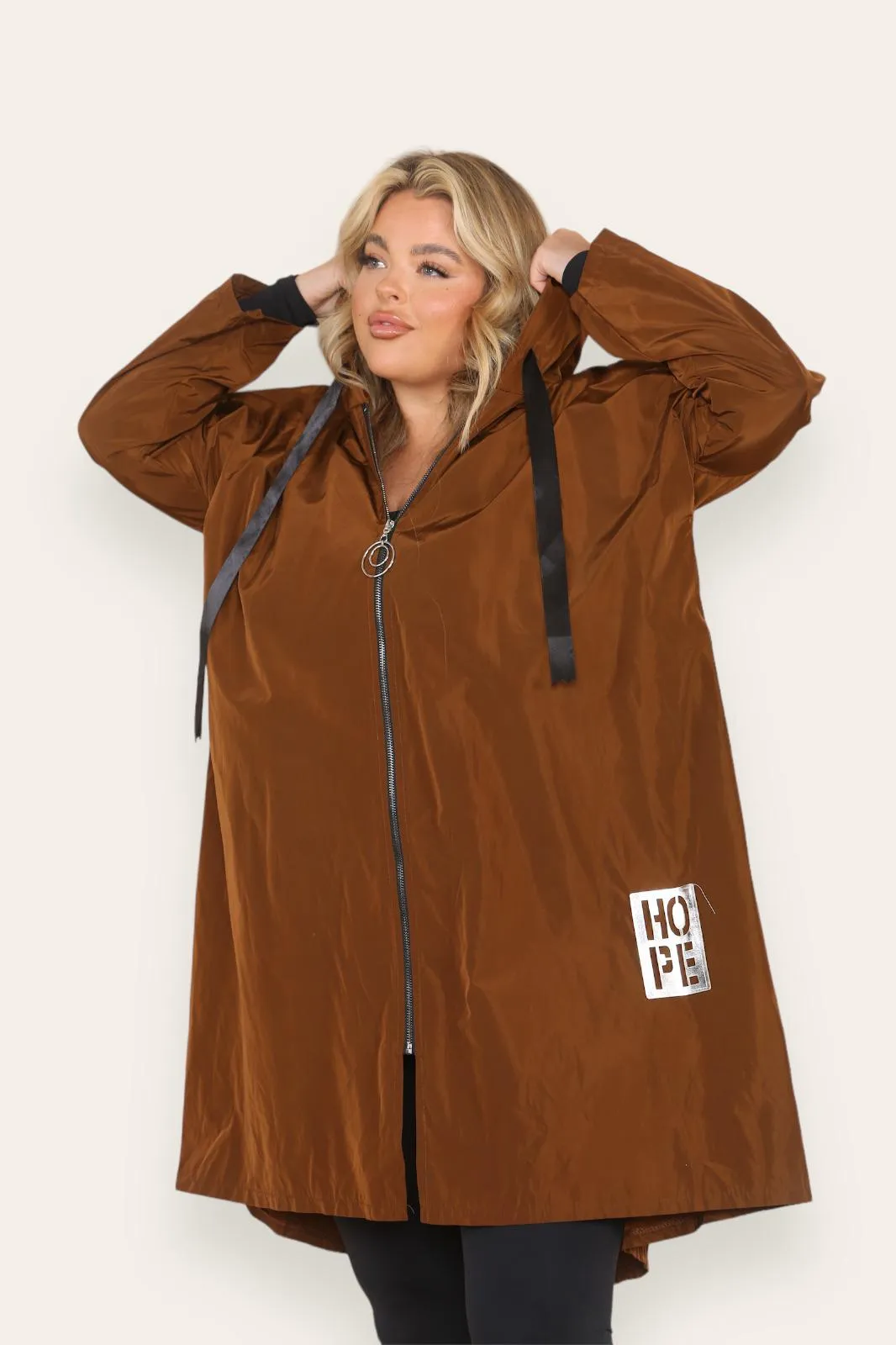 Oversized Hooded Rain Mac