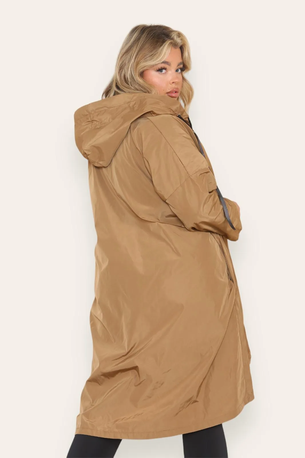 Oversized Hooded Rain Mac
