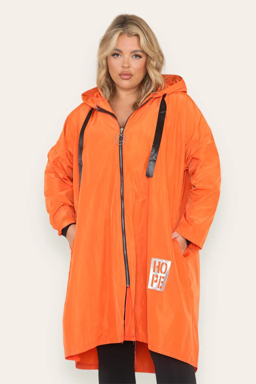 Oversized Hooded Rain Mac