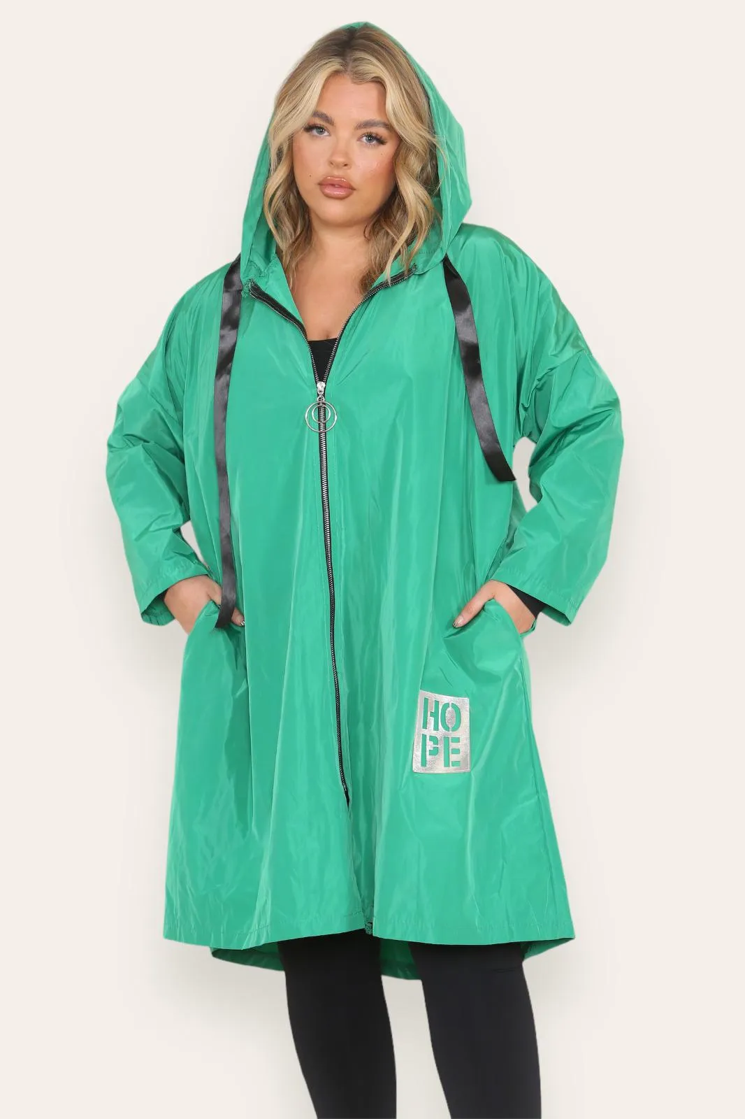 Oversized Hooded Rain Mac