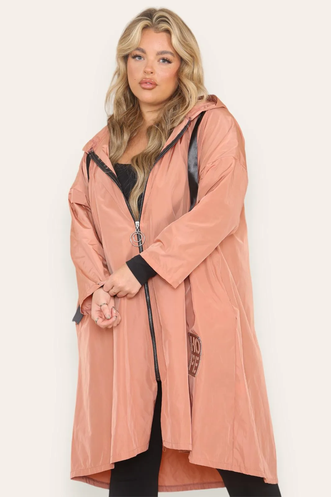 Oversized Hooded Rain Mac