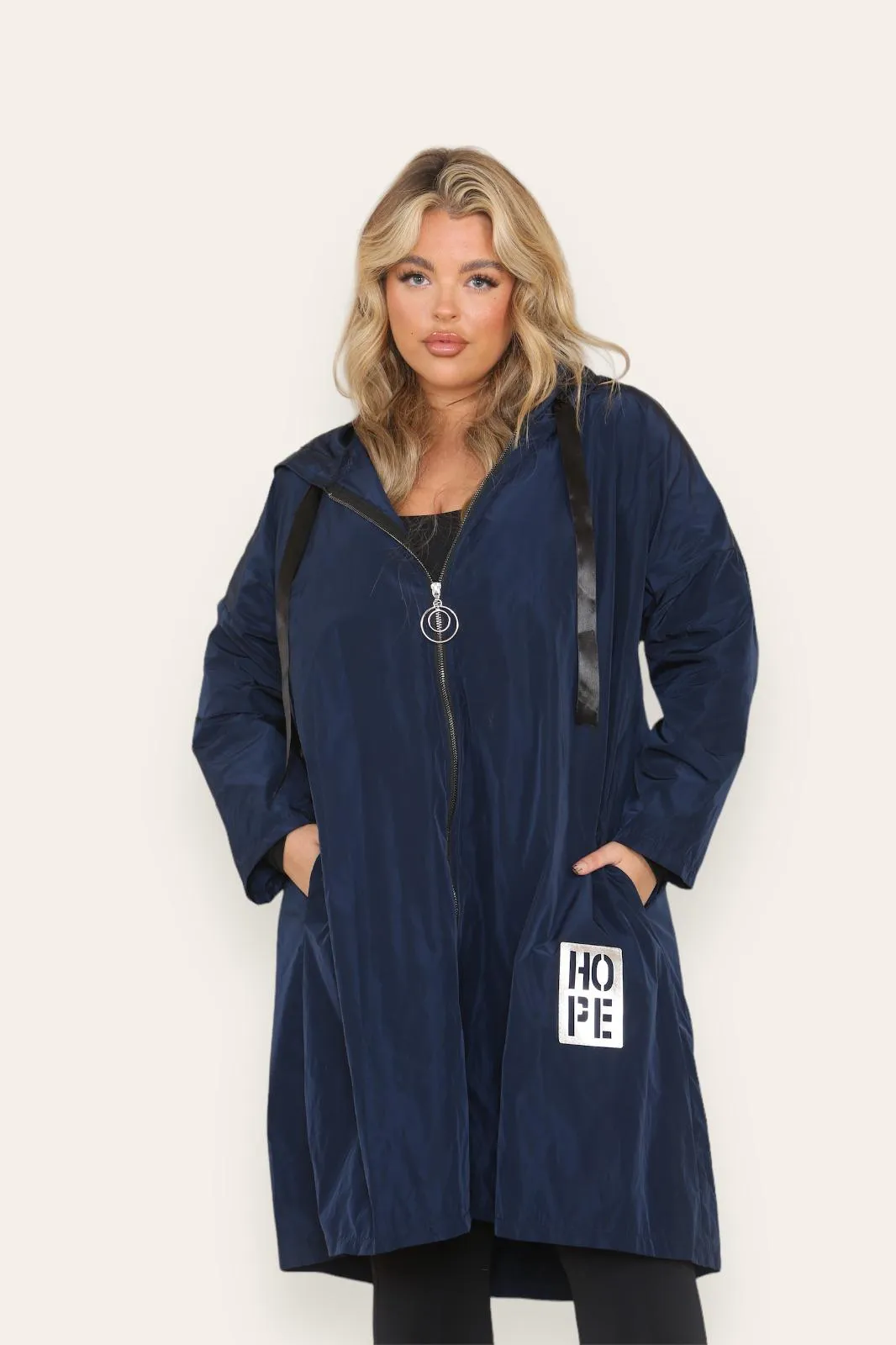 Oversized Hooded Rain Mac