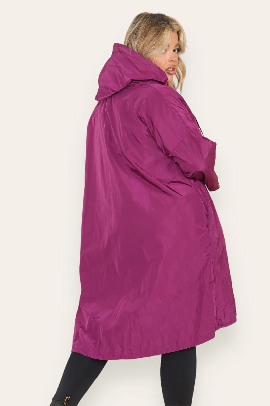 Oversized Hooded Rain Mac