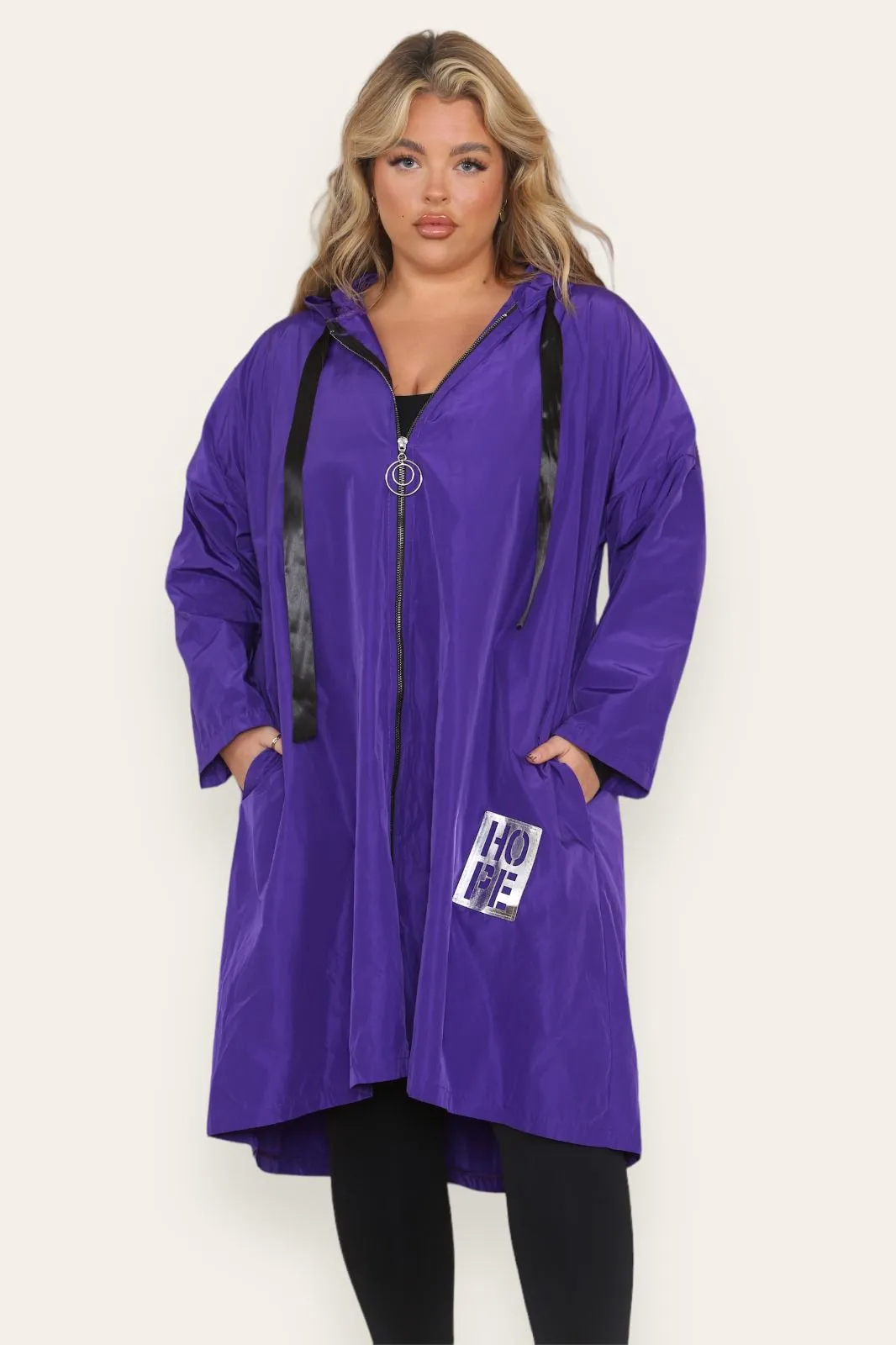 Oversized Hooded Rain Mac
