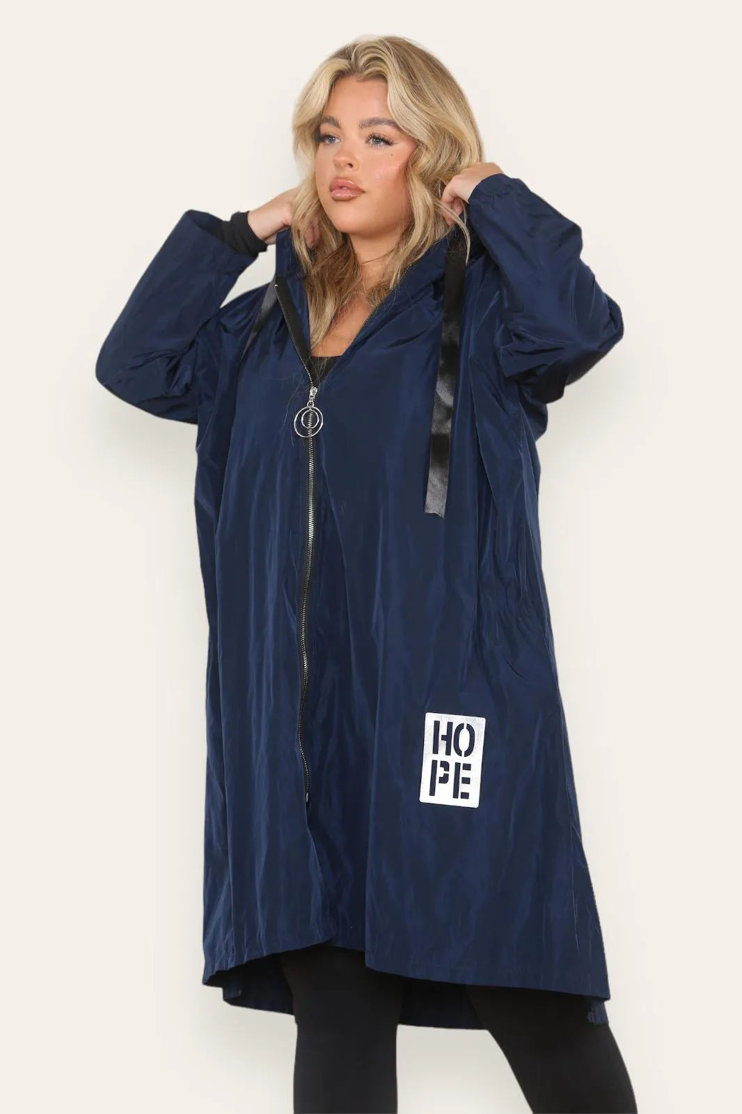 Oversized Hooded Rain Mac