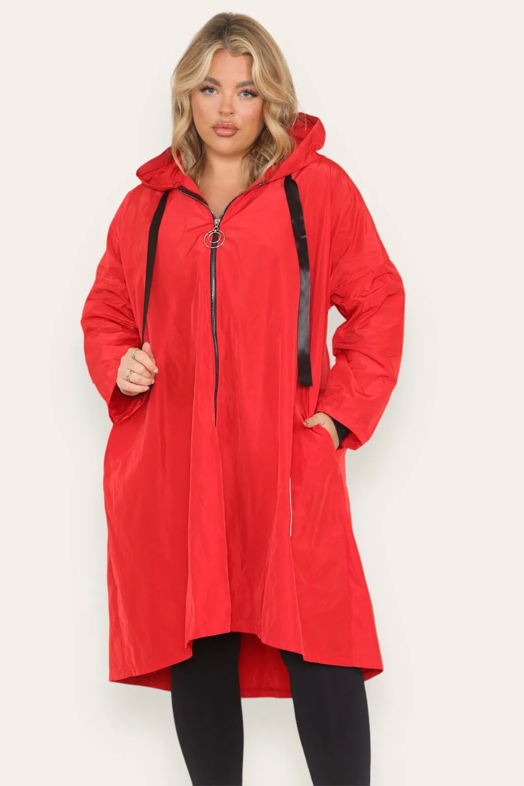 Oversized Hooded Rain Mac