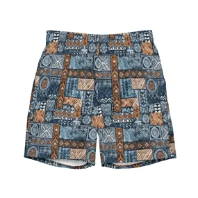 Pacific Islands Tapa Cloth Recycled Men's Swim Trunks