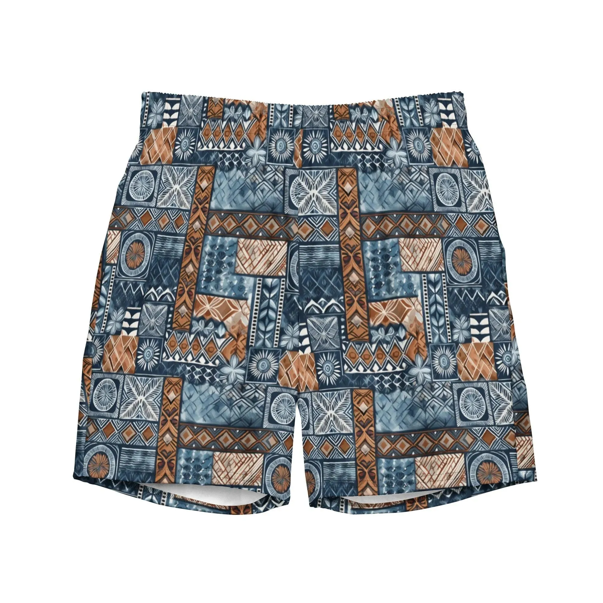 Pacific Islands Tapa Cloth Recycled Men's Swim Trunks