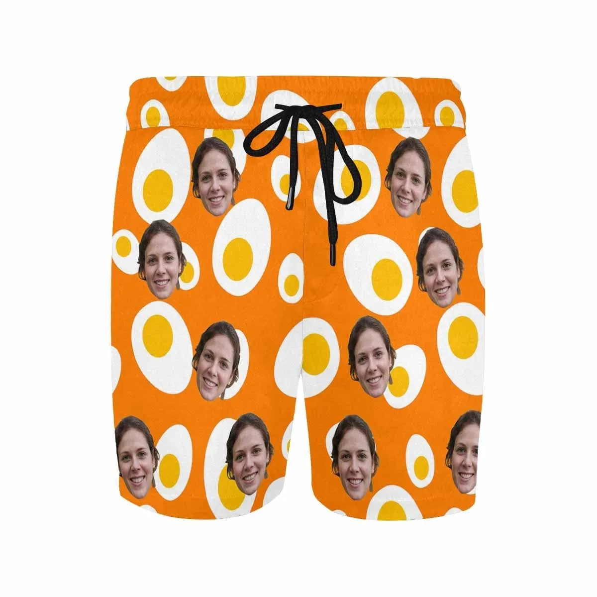 Personalized Girlfriend's Face Swim Trunks Custom Face Egg Men's Quick Dry Swim Shorts