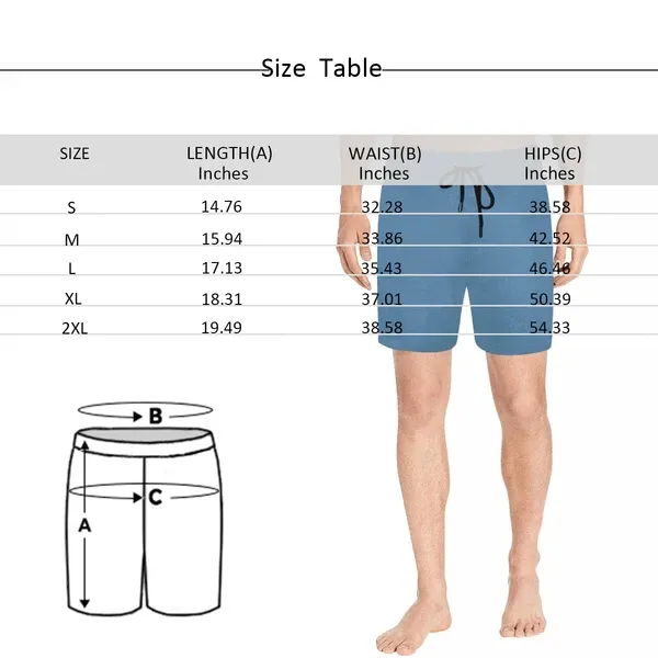 Personalized Swim Trunks with Face on Them Custom Funny Swimming Trunks Double Red Love You Men's Quick Dry Swim Shorts