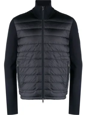 quilted padded zipped cardigan