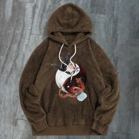 Retro Trend Street Hip Hop Plush Hoodies