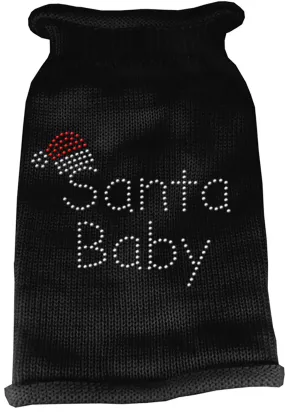 Santa Baby Rhinestone Knit Pet Sweater XS Black