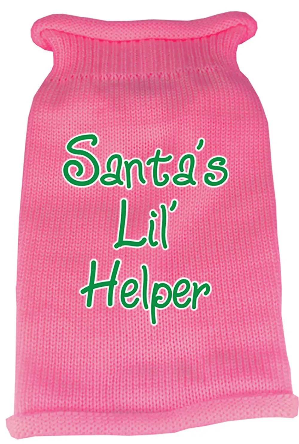 Santas Lil Helper Screen Print Knit Pet Sweater XS Pink