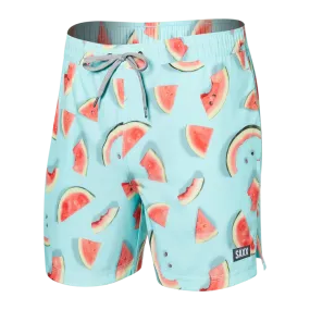 SAXX 5-Inch Oh Buoy 2N1 Volley One Hit Wondermelon Swim Trunks - Multi