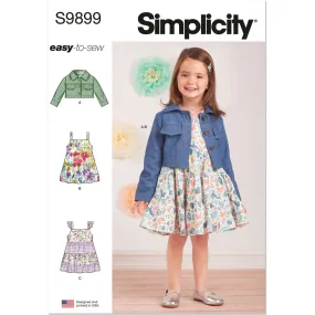 Simplicity Sewing Pattern S9899 Toddlers' Jacket and Dresses