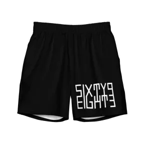 Sixty Eight 93 Logo White & Black Men's Swim Trunks